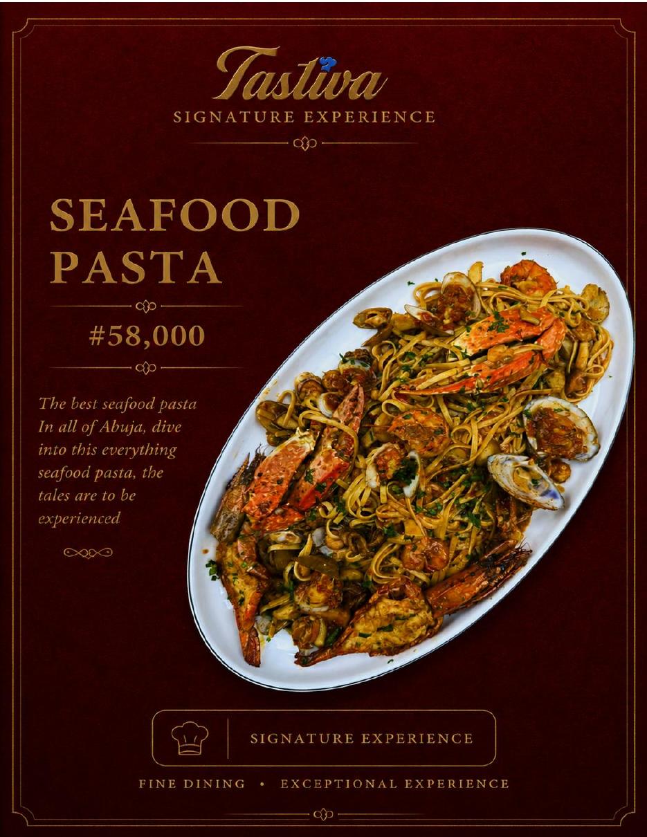 Tastiva signature menu page