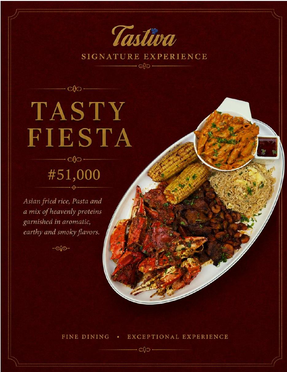 Tastiva signature menu page