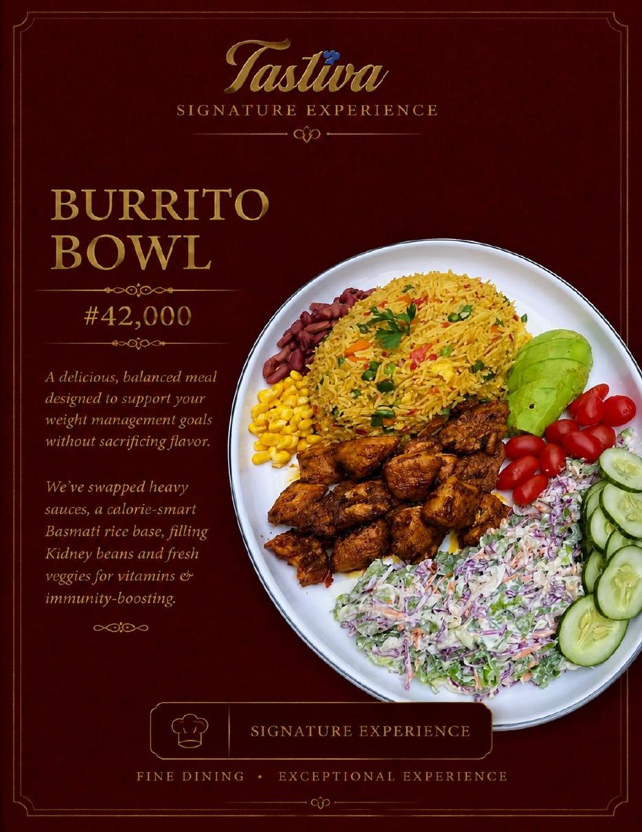 Tastiva rice and signature dish menu page