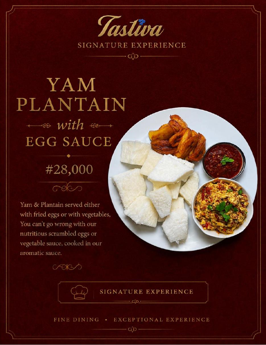 Tastiva rice and signature dish menu page