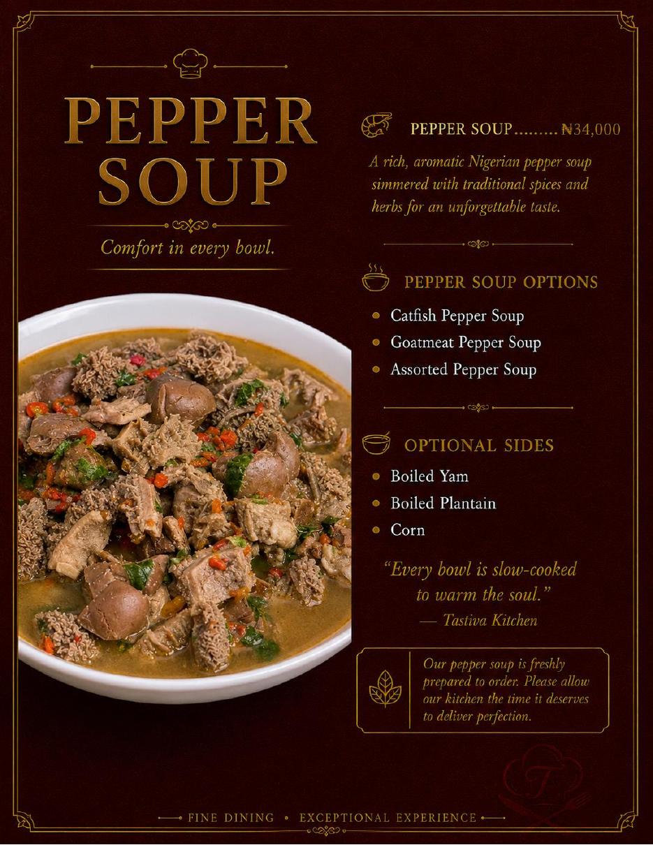 Tastiva soup menu page